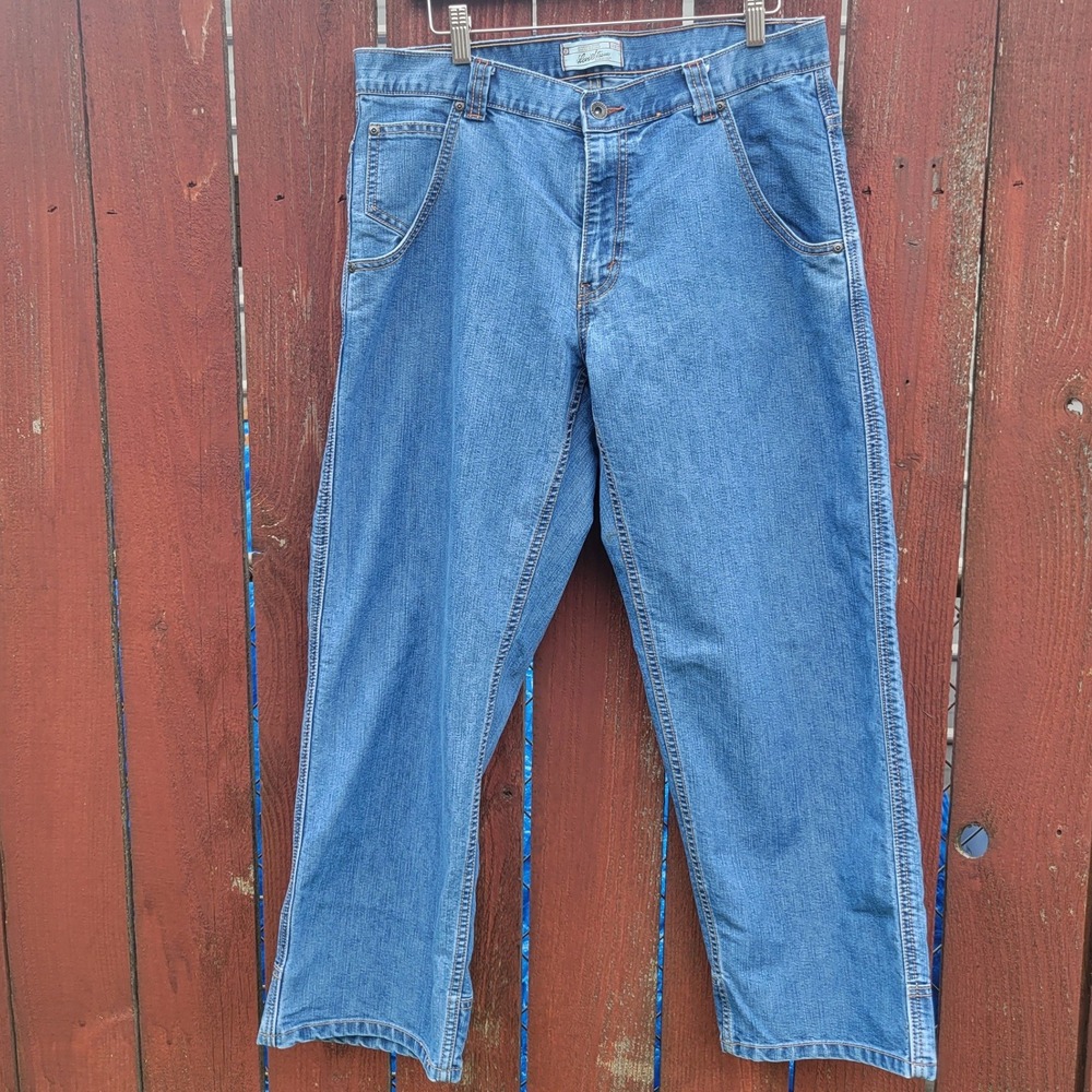 Levi Strauss Signature Skater Loose Jeans Mens 34x28 Husky Medium Wash Baggy Y2K